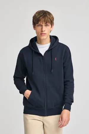 Polo Club® Felpa Blu Marino Con Cappuccio E Cerniera E Con Logo Rigby Go