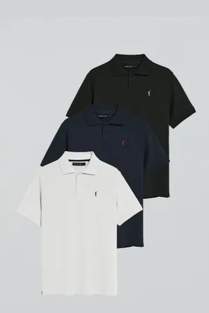 Polo Club® Pack Di Tre Polo A Tre Bottoni In Nero, Blu Marino E Bianco Con Logo Rigby Go
