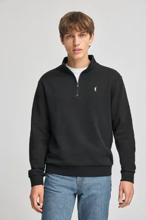 Polo Club® Felpa Nera Con Mezza Cerniera E Ricamo Rigby Go