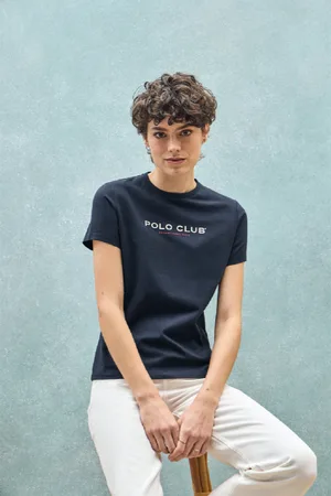 Polo Club® Maglietta Basic Blu Marino Con Logo In Gomma