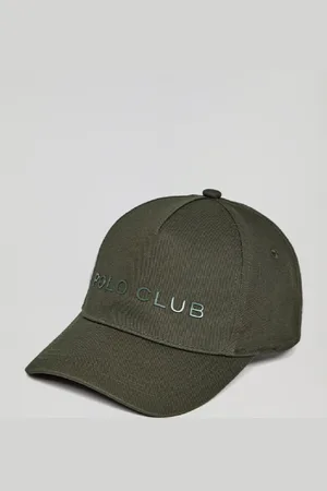 Polo Club® Cappellino Verde Cachi Con Logo In Gomma E Print