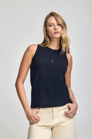 Polo Club® Maglietta Basic Blu Marino Smanicata A Girocollo Con Logo Rigby Go Ricamato