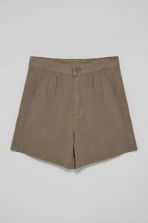 Polo Club® Pantaloncini Soller Color Tortora In Lino E Cotone Con Dettaglio