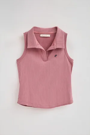 Polo Club® Polo Rosa Cipria Smanicata Con Monogramma Ricamato