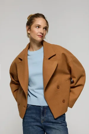 Polo Club® Giaccone Corto Lona Color Cammello Doppiopetto Con Particolari