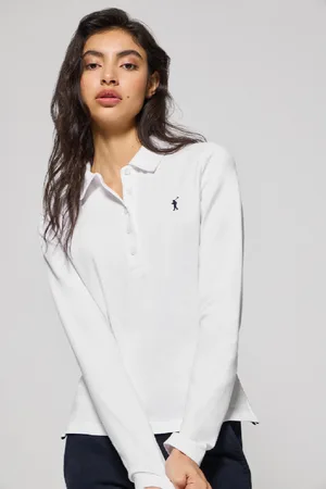 Polo Club® Polo Priyanka Bianca A Cinque Bottoni Con Ricamo Rigby Go