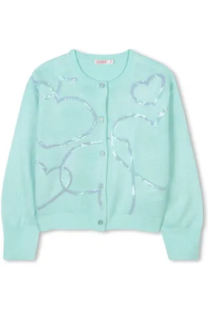 Billieblush Cardigan celeste cuori con paillettes