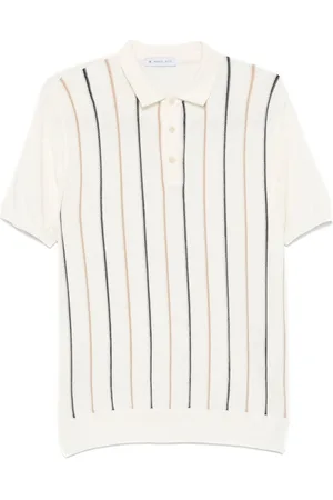 Manuel Ritz Polo panna in filo micro fantasia