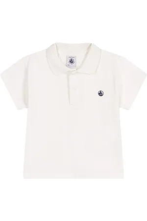 Petit Bateau Polo bianca mini logo petto