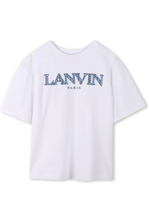 Lanvin T-shirt bianca logo lettering crub