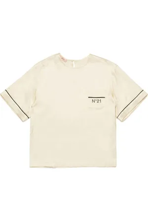 N.21 Kids T-shirt panna satin