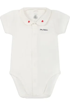 Petit Bateau Body bianco colletto con cuori