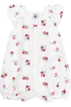 Petit Bateau Tutina bianca con fantasia frutta all-over