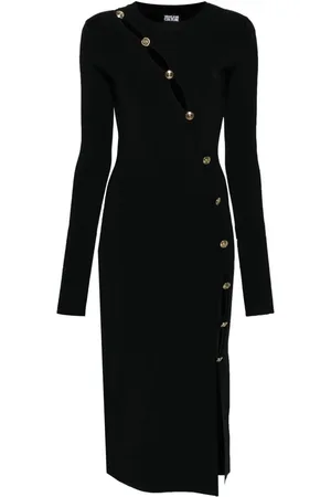 VERSACE Abito midi bottoni obliqui