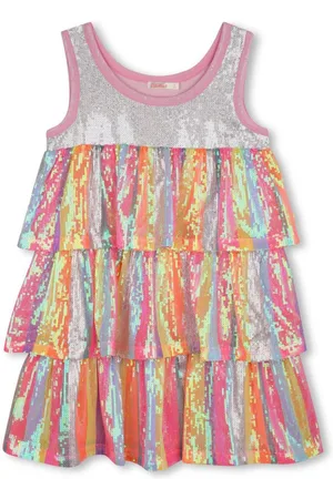 Billieblush Abito multicolor con balze a paillettes