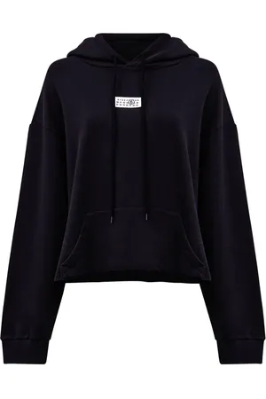Maison Margiela Felpa nera etichetta logo numerico
