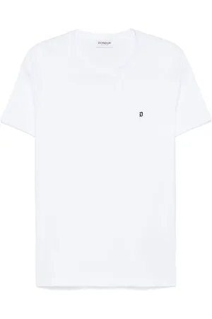 Dondup T-shirt bianca logo gommato