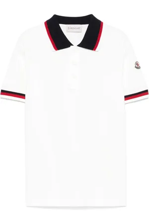 Moncler Polo bianca orli a righe