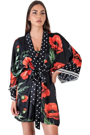 MARGHERITA MAZZEI Kimono corto con fantasia stampata e pois