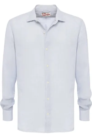 MC2 SAINT BARTH Camicia Pamplona in lino grigio pietra