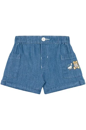 Moschino Short in denim con teddy neonata