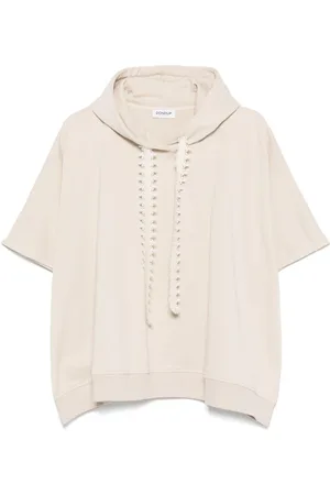 Dondup Poncho beige con ricamto retro