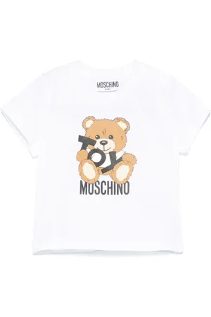 Moschino T-shirt bianca teddy toy neonato