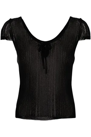 Pinko MAGLIA nera CON FRANGE SOTTILI