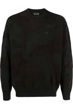 Emporio Armani Maglione in ciniglia con intarsio camouflage