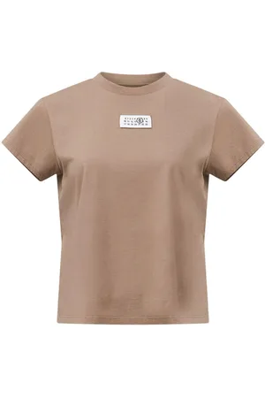 Maison Margiela T-shirt marrone logo numerico