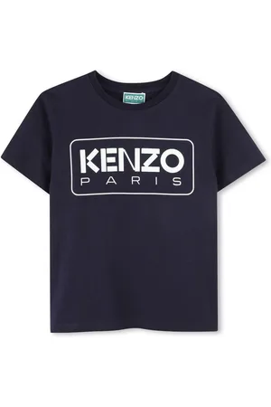 Kenzo T-shirt blu stampa logo lettering