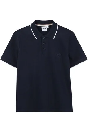HUGO BOSS Polo blu orli in contrasto