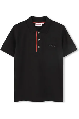 HUGO BOSS Polo nera mini logo petto