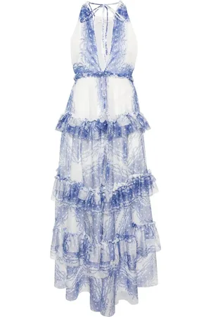 Philosophy Abito lungo blu in tulle