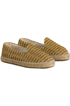 MANEBI Espadrillas a righe in rafia intrecciata Yucatán gialle