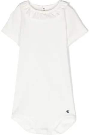 Petit Bateau Body bianco colletto ruches