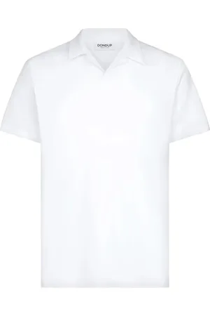 Dondup Polo regular logo ricamato bianca