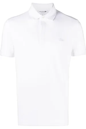 Lacoste Polo bianca logo ricamo tono su tono