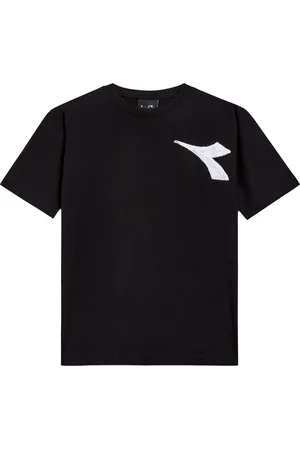 Diadora T-shirt nera logo graffito retro