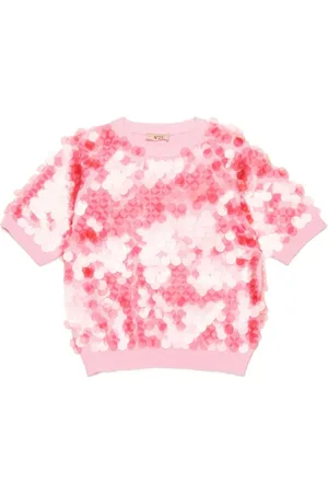 N.21 Kids T-shirt rosa paillettes all-over