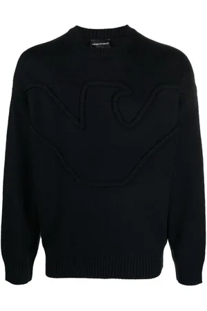 Emporio Armani Maglione con logo in rilievo intrecciato