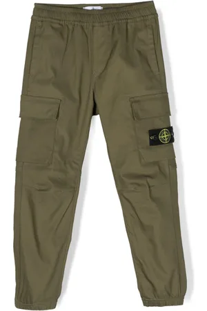 Stone Island Pantaloni cargo verde logo Compass