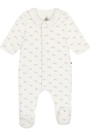 Petit Bateau Tutina bianca fantasia balene neonato