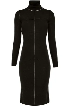 Maison Margiela Abito midi cuciture a contrasto