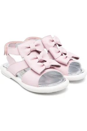 MONNALISA Sandalo rosa triplo fiocchetto
