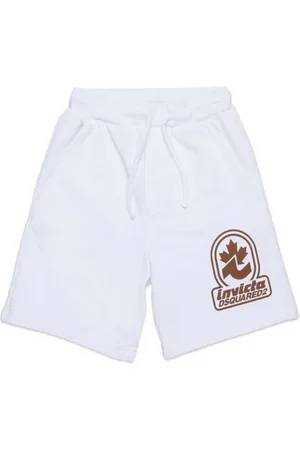 Dsquared2 Bermuda bianco logo frontale invicta