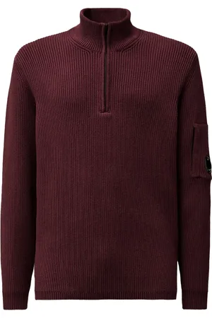 C.P. Company Maglione a coste mezza zip
