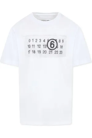 Maison Margiela T-shirt bianca logo nuemrico