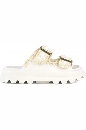 Mou Eva one-piece slide two buckles bianco