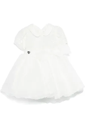MONNALISA Abito bianco paillettes e tulle noenata